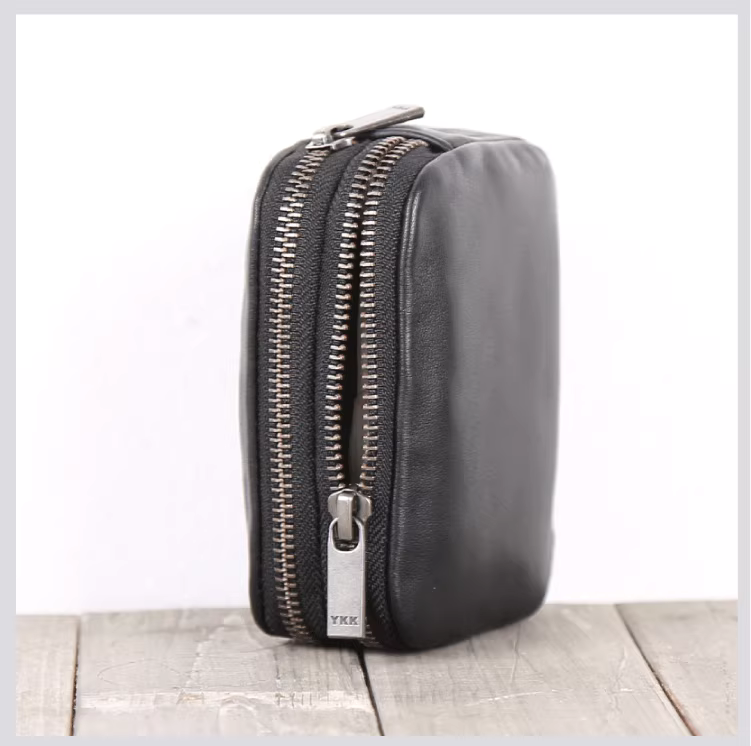 手作りの牛革コインケース