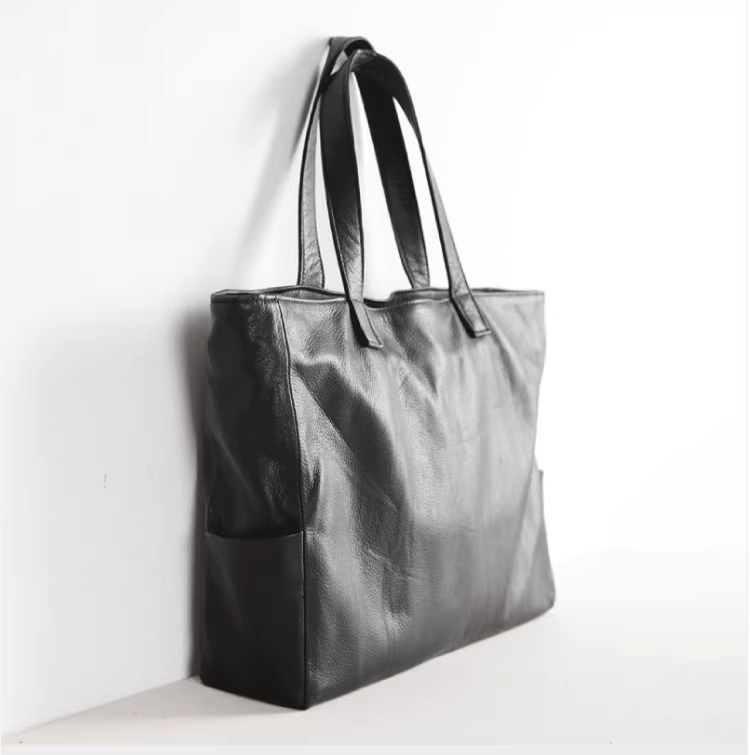 本革（頭層牛革）ハンドバッグ／本革ショルダーバッグ／PCバッグ／男女兼用トートバッグ