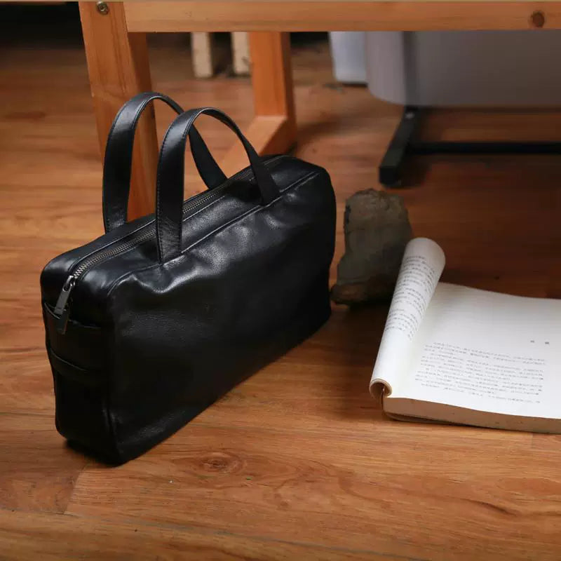 本革カジュアルメンズバッグ／牛革ハンドバッグ／ショルダー・斜めがけのソフトレザーミニバッグ